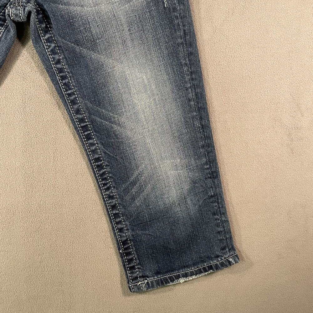 Miss Me Capri Crop Blue Jeans 27 x 16.5 Flap Pocket Bling JE5427C2 - Picture 4 of 13